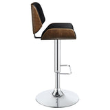 ZUN Black and Chrome Adjustable Bar Stool B062P153495