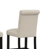 Leviton Solid Wood Tufted Asons Barstool, Set of 2, Tan T2574P165119