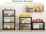 Black 4-Tier Garage Storage Shelf, PP Material 100LBS Per Shelf Tool-Free Assembly 69538229