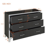 ZUN Elegant High Gloss Dresser with Metal Handle,Mirrored Storage Cabinet with 6 Drawers for N733P205355B