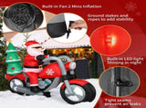 6ft 18W 7 LED Lights Santa Claus Rides Motorcycle Garden Santa Claus Decoration 25338856