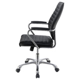 Black and Chrome Height Adjustable Swivel Office Chair B062P153797