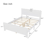 ZUN Wood Platform Bed Frame with Headboard, Mattress Foundation with Wood Slat Support, No Box Spring 15266389