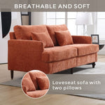 ZUN COOLMORE Mid Century Modern chenille Fabric Loveseat sofa, 2-Seat Upholstered Loveseat Sofa Modern W395P151899