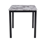 ZUN 5-Peice Black Dinette Dining Table Set Rectangular Faux Marble Top Upholstered Parson Chairs Dining B011P243234