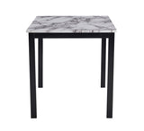 ZUN 5-Peice Black Dinette Dining Table Set Rectangular Faux Marble Top Upholstered Parson Chairs Dining B011P243234