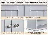 Grey, painted MDF, double-door, 56.2 13 58.5 cm, vertical-slat design, bathroom wall cabinet 69235384