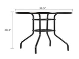 Outdoor Dining Table Round Toughened Glass Table Yard Garden Glass Table 50238784