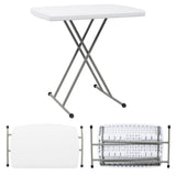 76*50*70.5cm Liftable Garden Plastic Table White 57303780