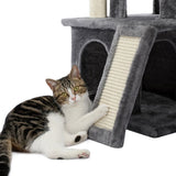 ZUN Modern Small Cat Tree Cat Tower With Double Condos Spacious Perch Sisal Scratching Posts,Climbing 72633597