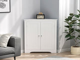 Floor Cabinet with 2 Doors and Adjustable Shelves, Freestanding Narrow Cabinet Organizer, 77350470