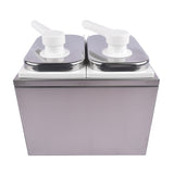4L Stainless Steel Sauce Pump Dispenser Squeeze Condiment Dispensing Container Condiment Pump 04570339