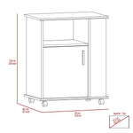 ZUN Kit Lower Microwave Cabinet, Single Door, Three Side Shelve -White B20091951