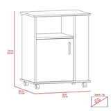 ZUN Kit Lower Microwave Cabinet, Single Door, Three Side Shelve -White B20091951