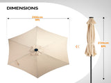 9ft Solar Patio Umbrella with LED Lights, Outdoor Market Table Umbrella with Push Button Tilt & 40652998