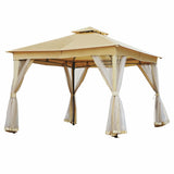 TREXM 10x12 Outdoor Gazebo Tent with Double Roofs, Patio Gazebo with Mosquito Netting, Patio Canopy N715P261155A