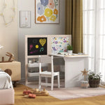 ZUN White 3 in 1 Kids Table and Chair Set 26880978