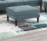 Beautiful Mineral Color Ottoman Morgan Fabric 1pc Ottoman Soft Cushion Wood Legs Living Room B011P281450