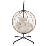Sora Outdoor Patio Wicker Hanging Chair with Stand N775P225487B