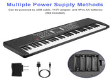61 Key Piano Toy for Kids - Multifunctional Electronic Keyboard with 100 Tones/Rhythms, Light-Up 86191046
