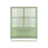 23.62"Glass Doors Modern Two-door Wall Cabinet with Featuring Two-tier Enclosed Storage, an Open W757143037