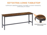 Long Bar Table Set with 3 PU Upholstered Bar Stools, Industrial Bar Table and Chairs for Kitchen 09105127