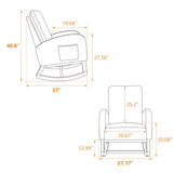 ZUN 27.2"W Rocking Chair for Nursery, Sherpa Glider Chair with High Back and Side Pocket, Rocking Accent W1852P171374