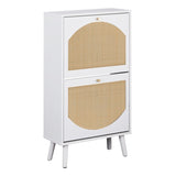 2 dump buckets with high-leg arched rattan shoe cabinet particle board plastic rattan 54*24*98cm 76681799