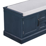 ZUN TREXM Storage Bench with 2 Drawers and 2 Cabinets, Shoe Bench with Removable Cushion for Living WF288172AAM