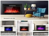 28.5" Electric Fireplace - 3 Flame Colors 5 Brightness Modes, 750W/1500W Heater with Remote 64076109