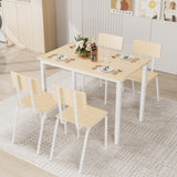 ZUN 5-Piece Dining Table Set with 4 Chairs, 43" Kitchen Table & Chairs Set for 4, Dining Room Table with W578133460