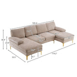 U-Shaped 4-Seat Indoor Modular Sofa Camel--Same type57251652 13456859