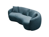 Modern Curved Sofa, Boucle Fabric Couch for Bedroom, Office, Apartment Blue W876102840