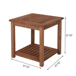 ZUN Square Wood Side Table Carbonized Color 03835542