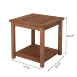 ZUN Square Wood Side Table Carbonized Color 03835542