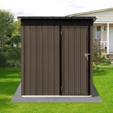 ZUN Metal garden sheds 5ft×4ft outdoor storage sheds Brown + Black W1350113462