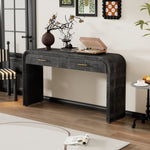 ZUN TREXM Unique Retro Silhouette Console Table with Open Style, Two Top Drawers for Entrance, Dinning WF317094AAB