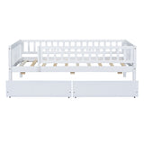 ZUN Twin Size Daybed Wood Bed with Two Drawers , White 92012019
