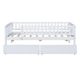 Twin Size Daybed Wood Bed with Two Drawers , White WF301864AAK