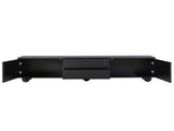 ON-TREND Cream Style TV Stand with Arched Doors & 2 Drawers for TVs up to 75", Minimalist Media N721P205779B