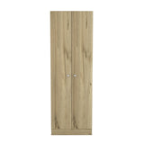 Buxton Rectangle 2-Door Storage Tall Cabinet Light Oak and Black Wengue B06280490