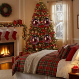 4PCS Set 4.7" Christmas Glass Ball Ornaments 4.7x4.7x4.7in Hanging Tree Decorations Shiny Holiday 79053014
