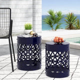 Outdoor Metal S/2 end table 73606.00NBLU