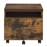 ZUN Weathered Oak and Black 1-Drawer File Cabinet B062P189144