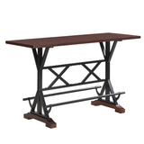 ZUN Solid Wood Bar Table, Rustic Farmhouse Pub Table Rectangle Bar Height Window Table Sofa Bar Table WF321688AAP