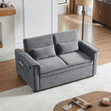 Modern Fabric Convertible Loveseat Sleeper Sofa Couch with Adjustable Backrest, 2 Seater Sofa With W1123P283618