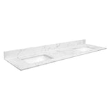 73"x 22" bathroom stone vanity top lightning white undermount ceramic sink and 3 faucet hole W1059P251890