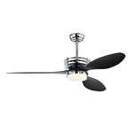 ZUN 52'' ABS Ceiling Fan with Lights and DC Remote, DC Motor Modern Ceiling Fan with 3 ABS Fan W1592P162701