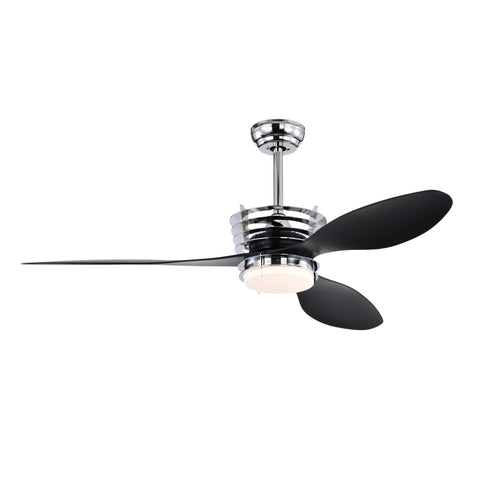 ZUN 52'' ABS Ceiling Fan with Lights and DC Remote, DC Motor Modern Ceiling Fan with 3 ABS Fan W1592P162701