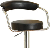 Contemporary Style Black Bar Stool Counter Height Chairs Set of 2 Adjustable Swivel Kitchen Island HS00F1559-ID-AHD